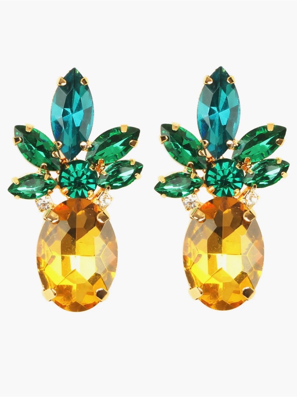 Eye Candy Tropi Crystal Pineapple Earrings